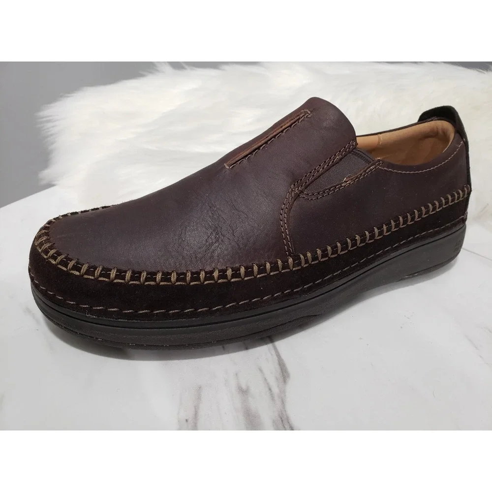 NEW NO BOX SIZE 8 Clarks Mens Nature 5 Walk Brown Leather Slip-On Loafer Shoes